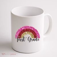 First Grade Cute Rainbow Back To School Coffee Mug thumb 1