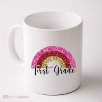 First Grade Cute Rainbow Back To School Coffee Mug thumb 0