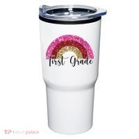 First Grade Cute Rainbow Back To School Tumbler thumb 0