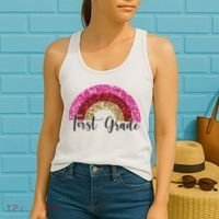 First Grade Cute Rainbow Back To School Women's Tank Top thumb 2