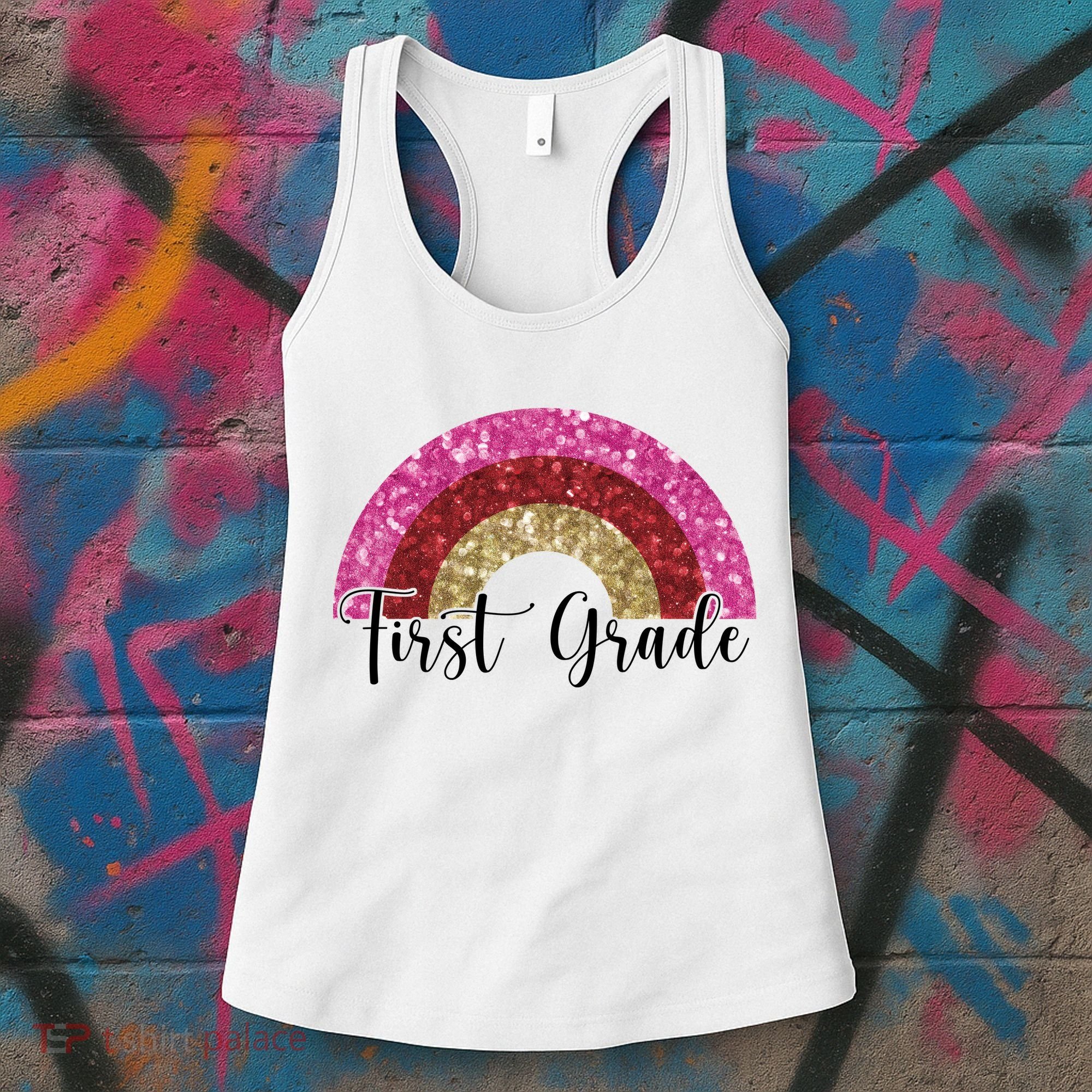 First Grade Cute Rainbow Back To School Women's Tank Top