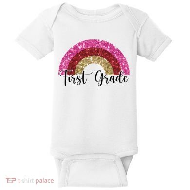 First Grade Cute Rainbow Back To School Baby Bodysuit