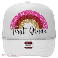First Grade Cute Rainbow Back To School Hat thumb 0