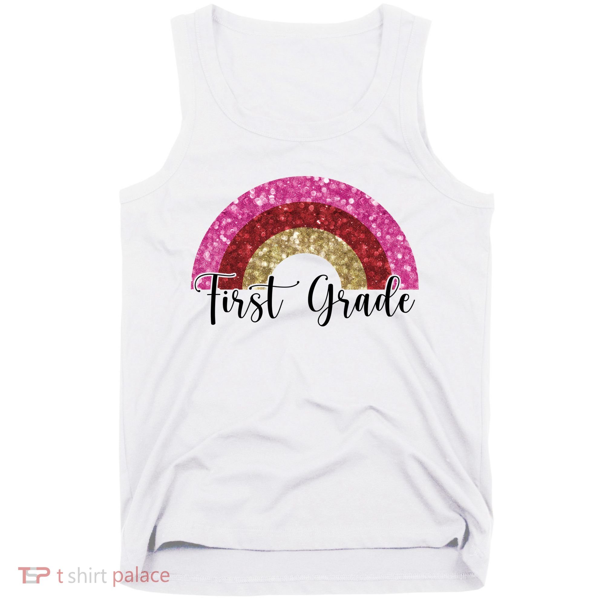 First Grade Cute Rainbow Back To School Tank Top