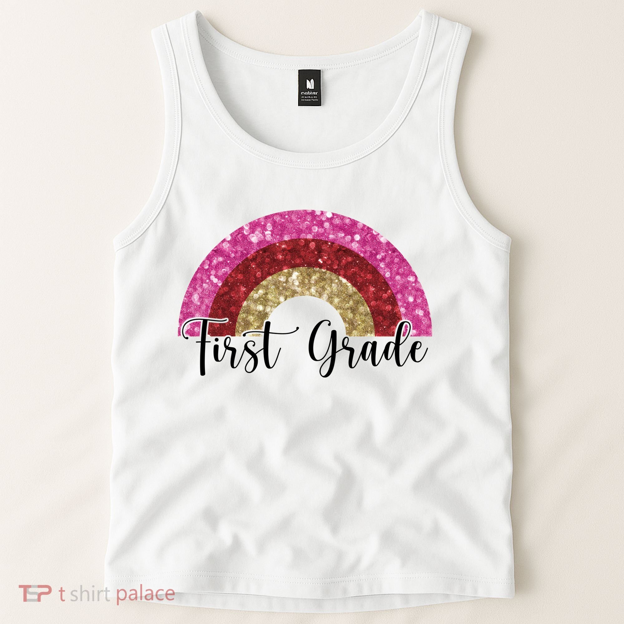First Grade Cute Rainbow Back To School Tank Top