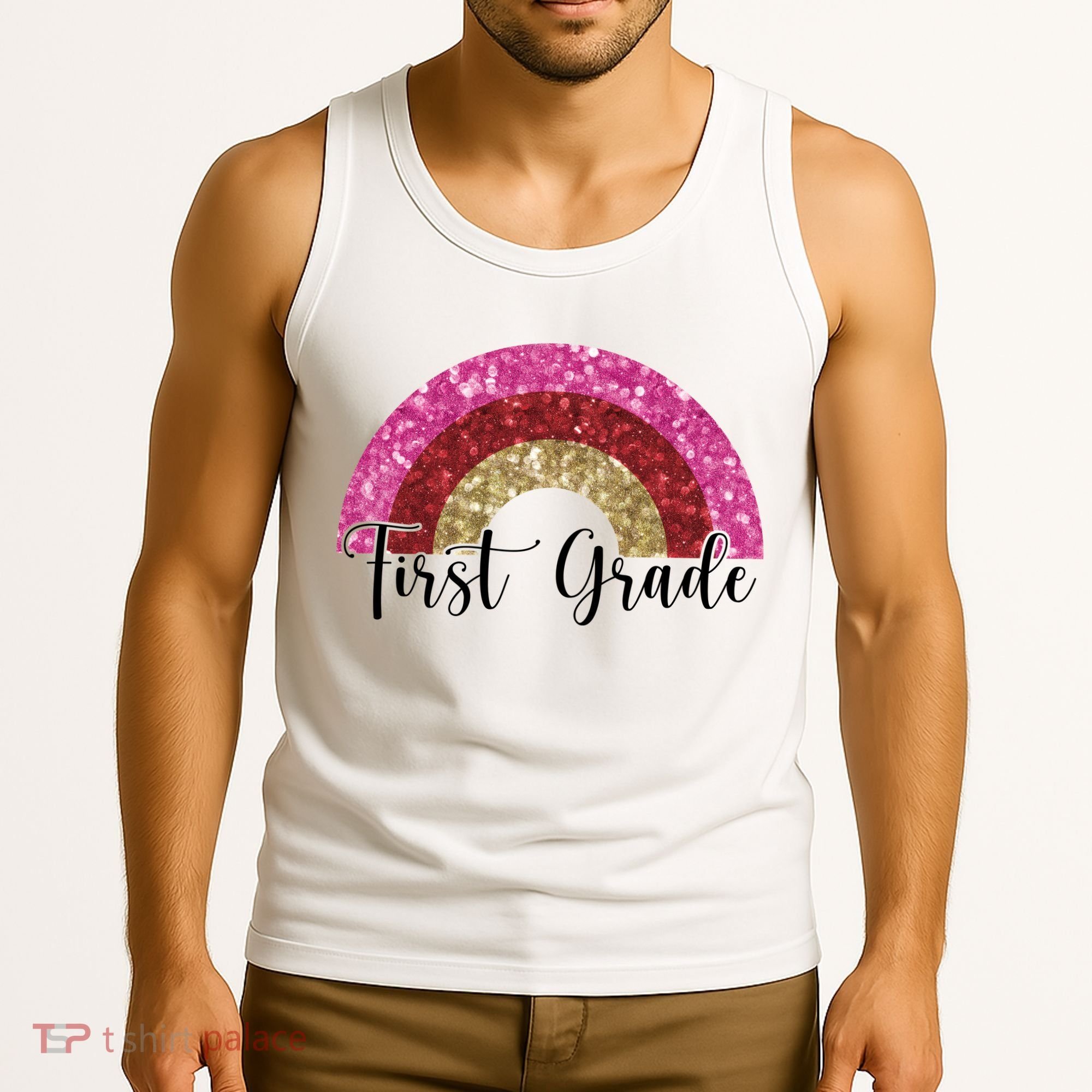 First Grade Cute Rainbow Back To School Tank Top