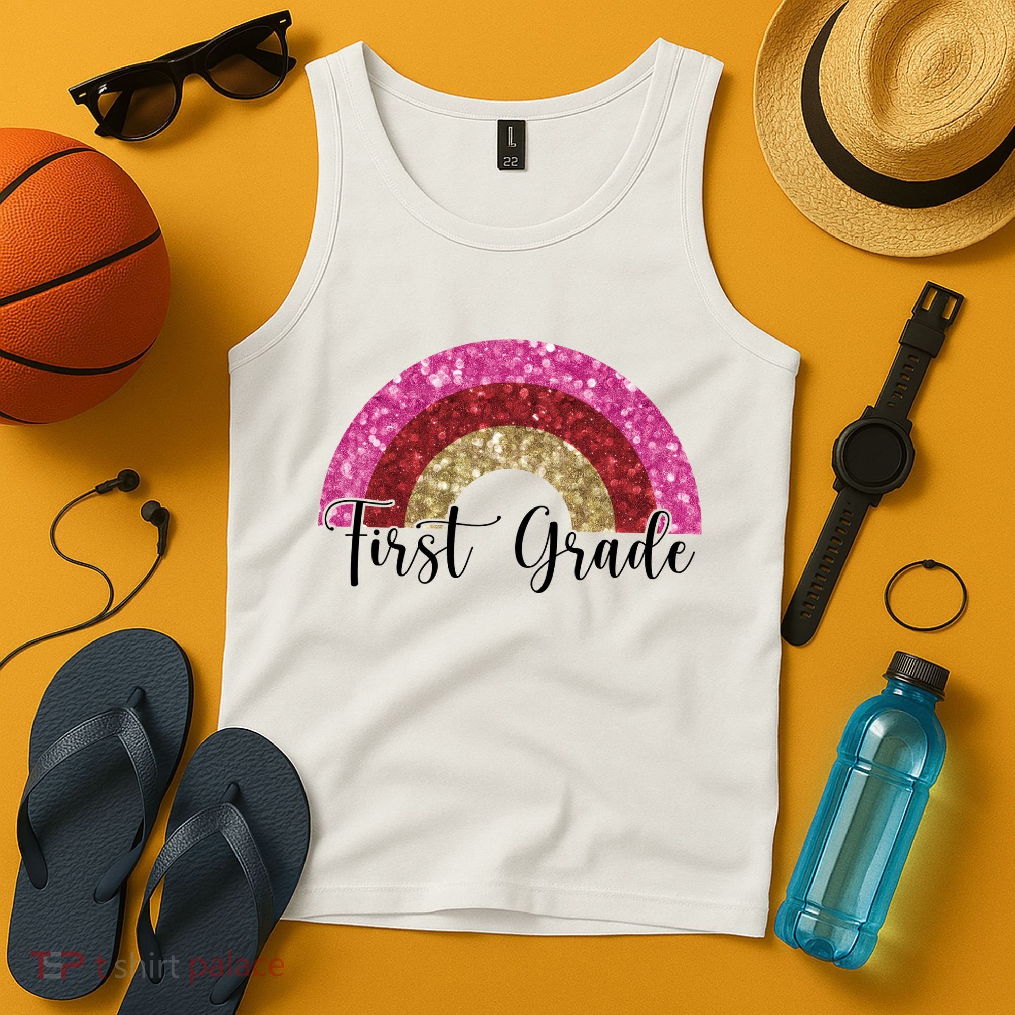 First Grade Cute Rainbow Back To School Tank Top