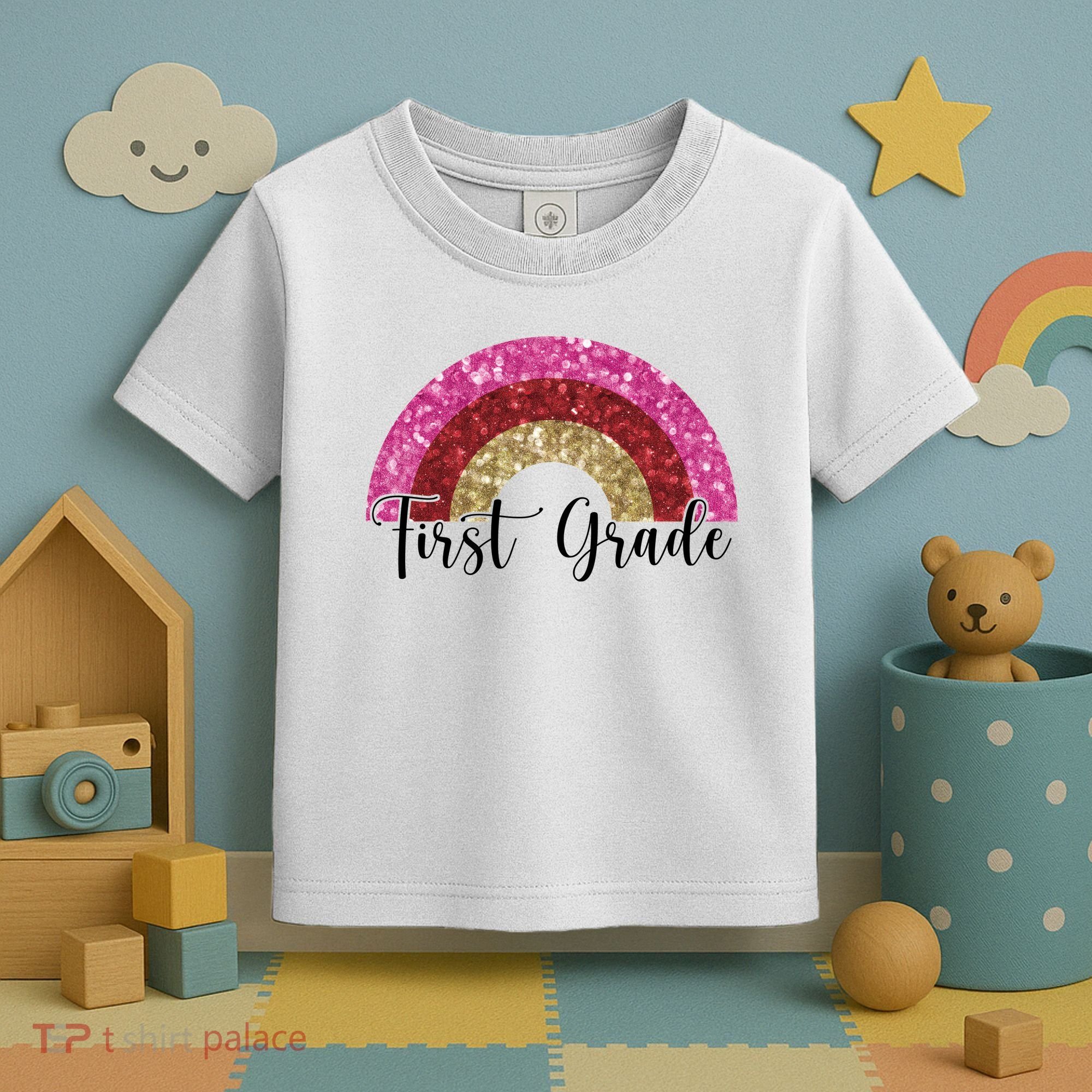 First Grade Cute Rainbow Back To School Toddler T-Shirt
