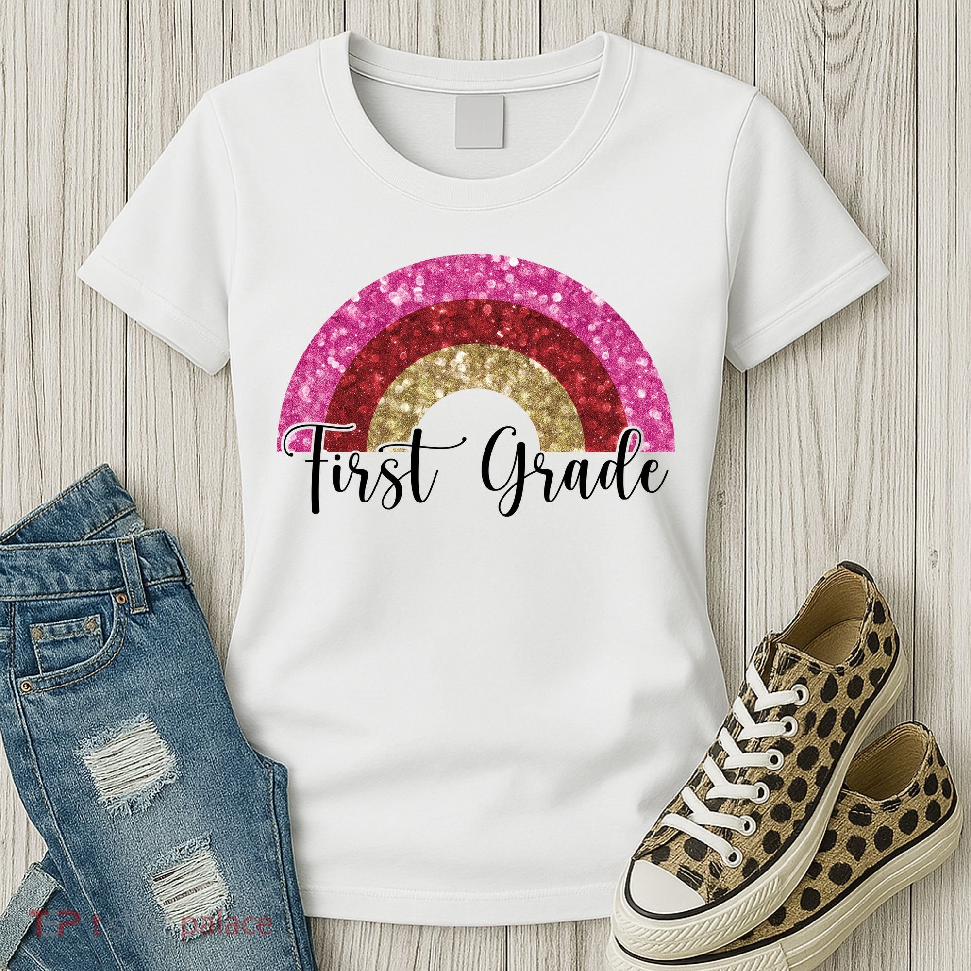 First Grade Cute Rainbow Back To School Women's T-Shirt