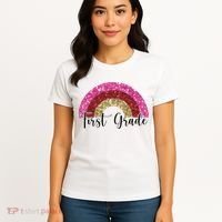 First Grade Cute Rainbow Back To School Women's T-Shirt thumb 4