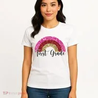 First Grade Cute Rainbow Back To School Women's T-Shirt thumb 4