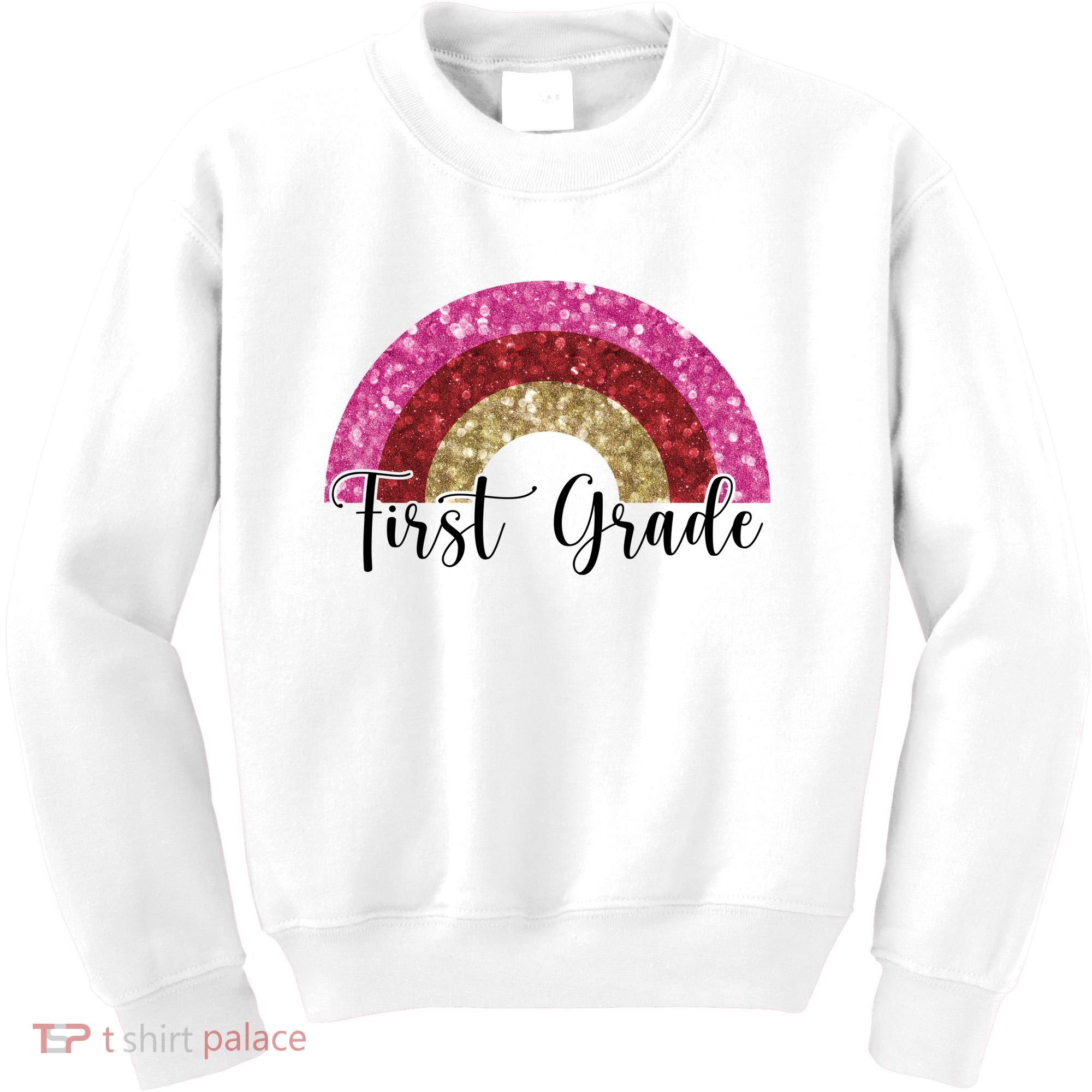 First Grade Cute Rainbow Back To School Kids Sweatshirt