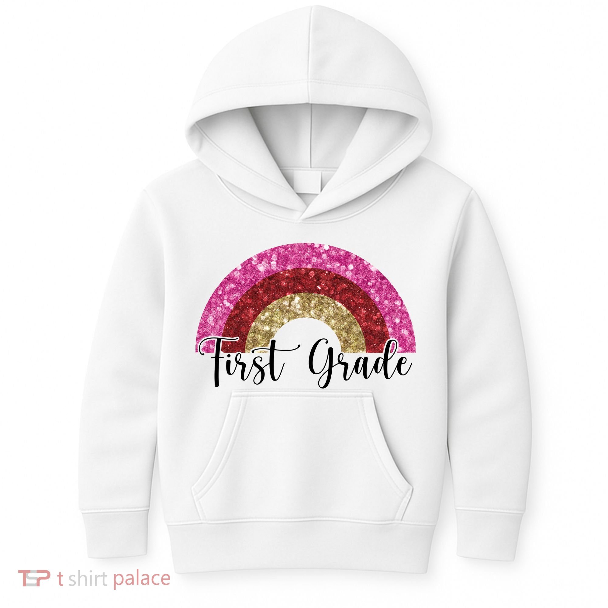 First Grade Cute Rainbow Back To School Kids Hoodie