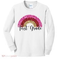 First Grade Cute Rainbow Back To School Kids Long Sleeve Shirt thumb 0