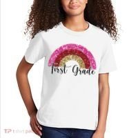 First Grade Cute Rainbow Back To School Kids T-Shirt thumb 2
