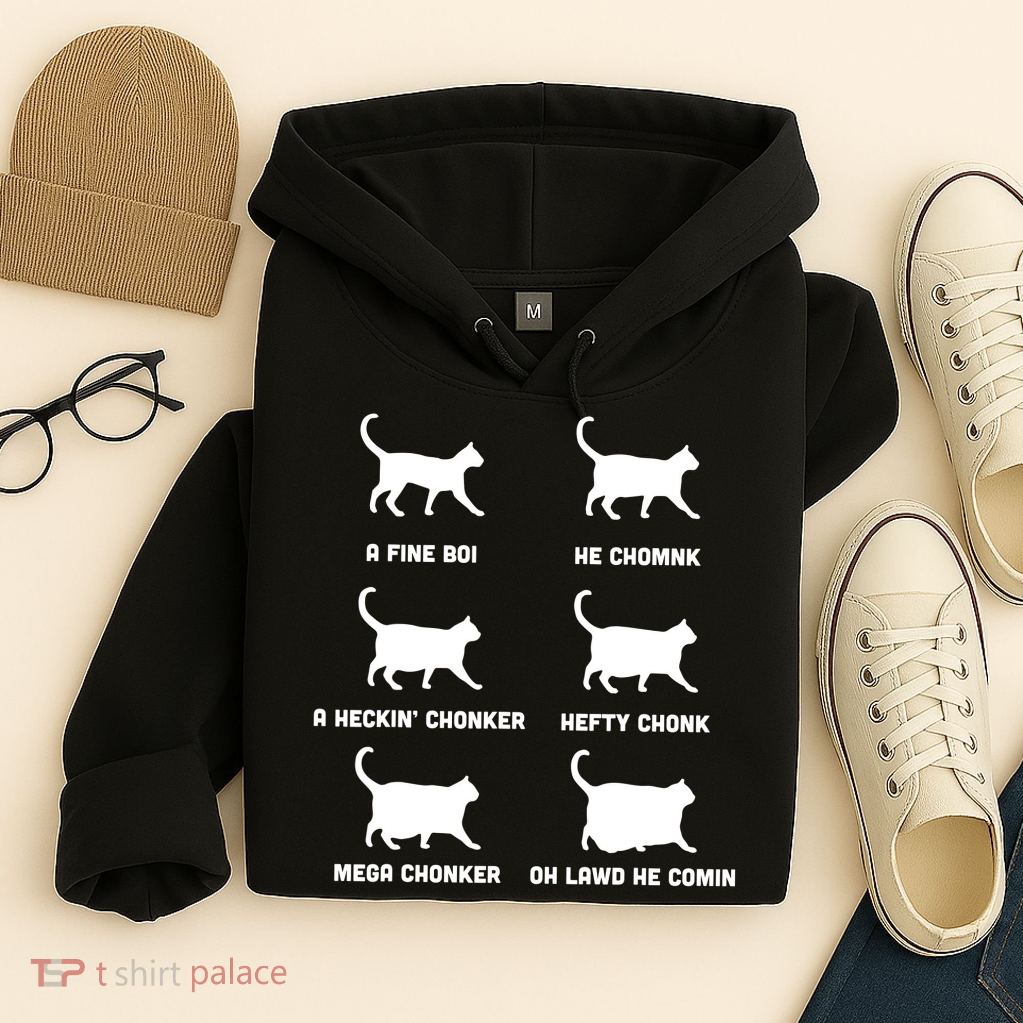 Funny Gift Cats Meme Chonk Cat Chart Hoodie