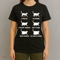 Funny Gift Cats Meme Chonk Cat Chart T-Shirt thumb 4