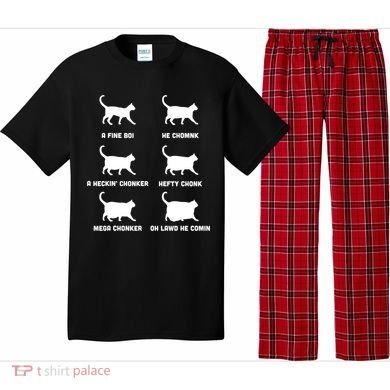 Funny Gift Cats Meme Chonk Cat Chart Pajama Set