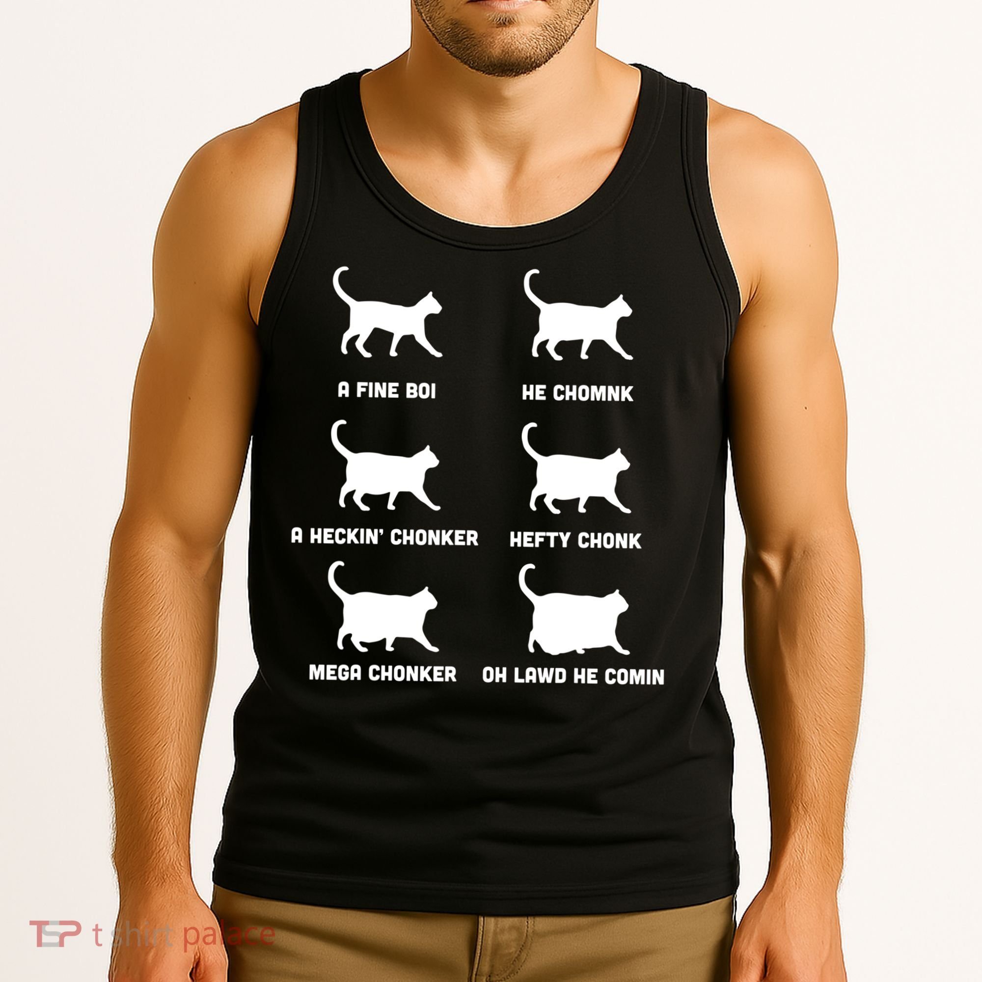 Funny Gift Cats Meme Chonk Cat Chart Tank Top