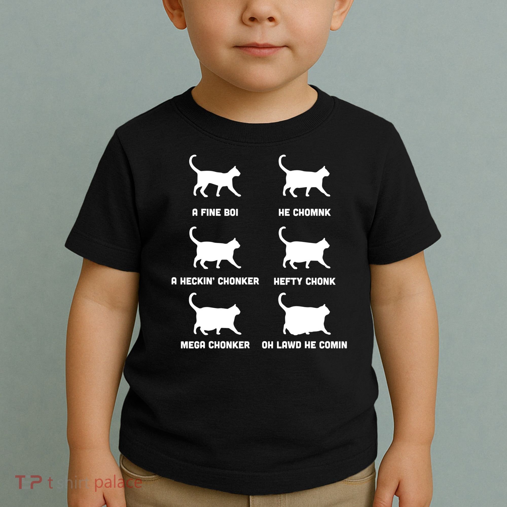 Funny Gift Cats Meme Chonk Cat Chart Toddler T-Shirt