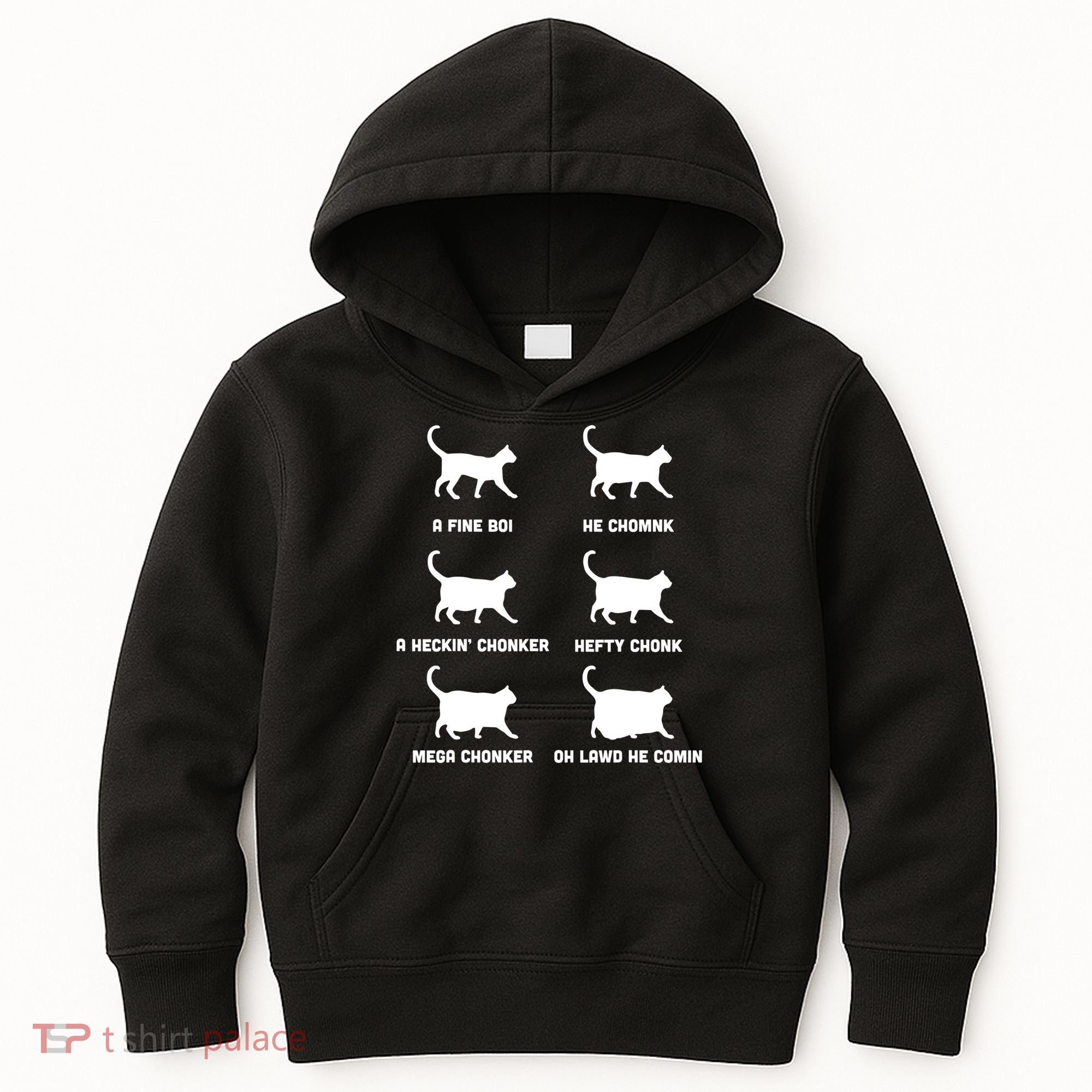 Funny Gift Cats Meme Chonk Cat Chart Kids Hoodie