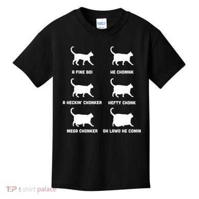 Funny Gift Cats Meme Chonk Cat Chart Kids T-Shirt