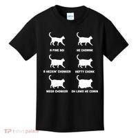 Funny Gift Cats Meme Chonk Cat Chart Kids T-Shirt thumb 0