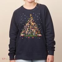 Funny Giraffe Christmas Tree Ornament Decor Cute Women's Sweatshirt thumb 0