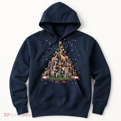 Funny Giraffe Christmas Tree Ornament Decor Cute Hoodie