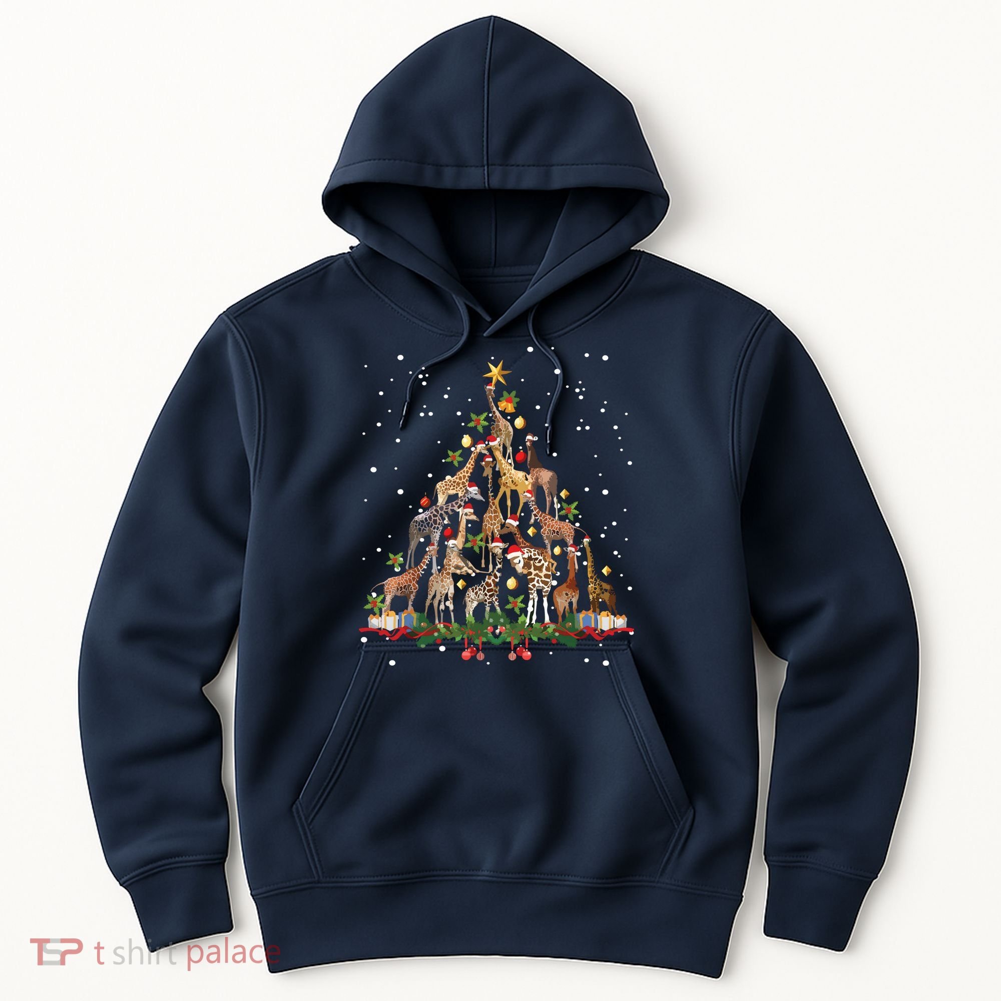 Funny Giraffe Christmas Tree Ornament Decor Cute Hoodie