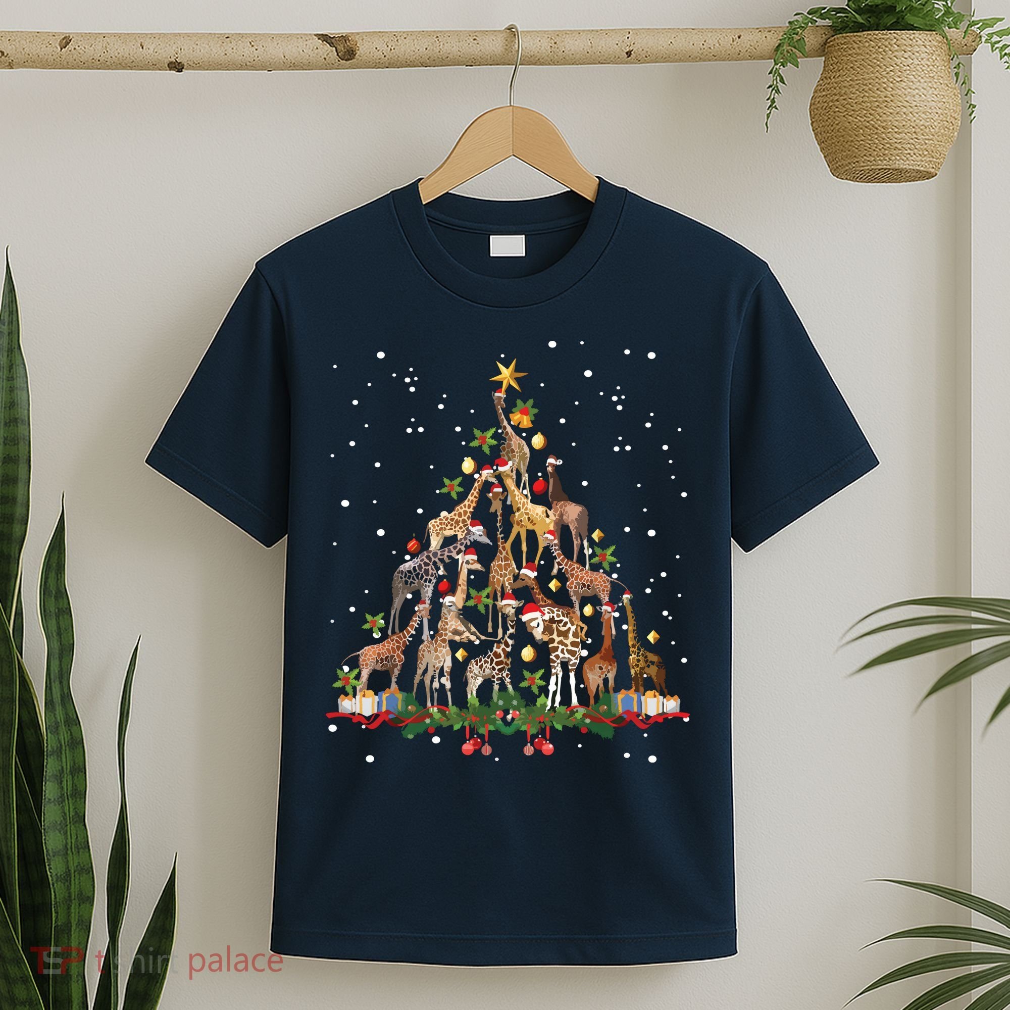 Funny Giraffe Christmas Tree Ornament Decor Cute T-Shirt
