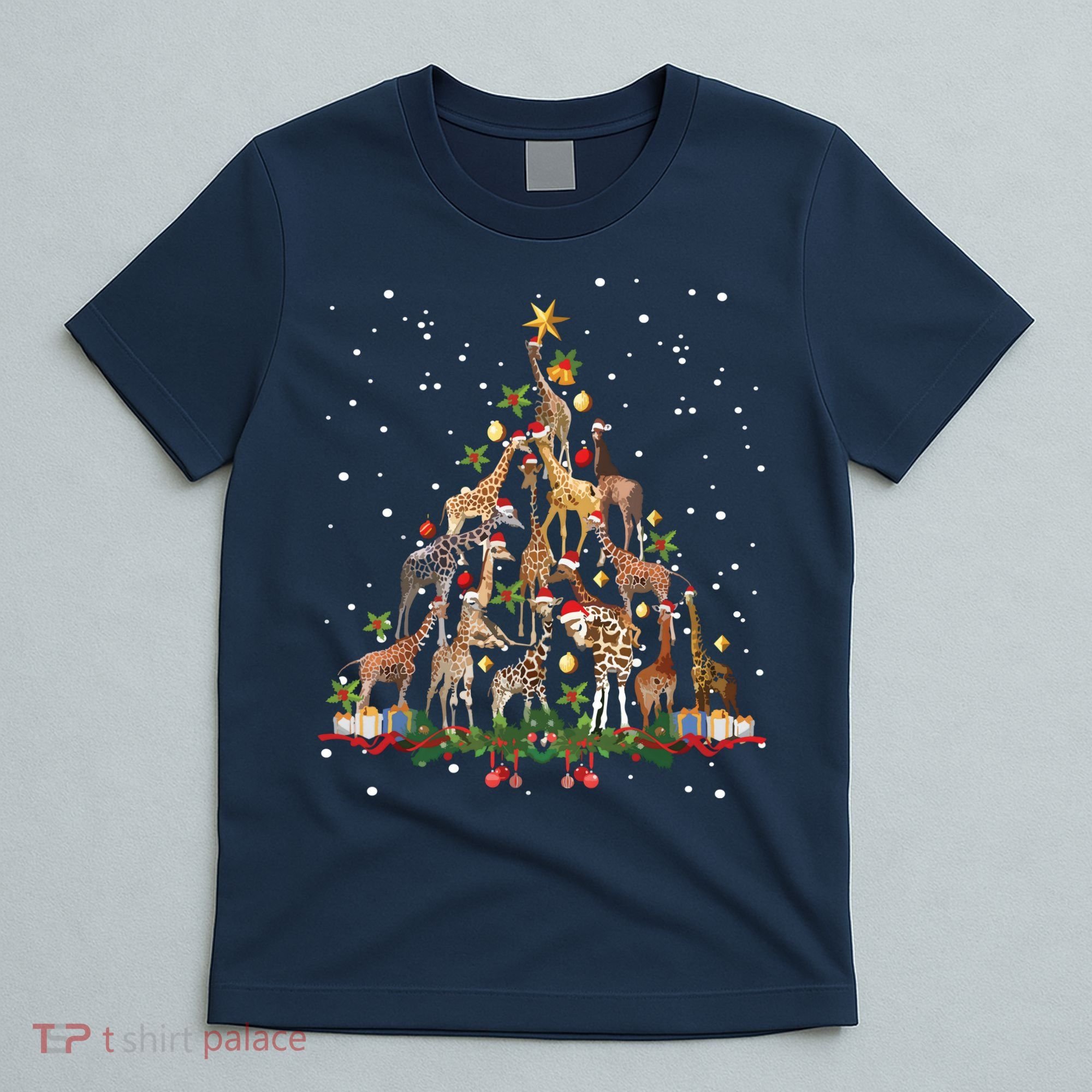 Funny Giraffe Christmas Tree Ornament Decor Cute T-Shirt