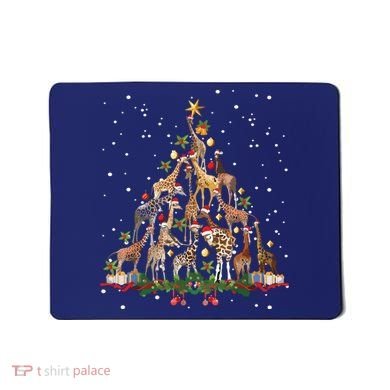 Funny Giraffe Christmas Tree Ornament Decor Cute Mousepad