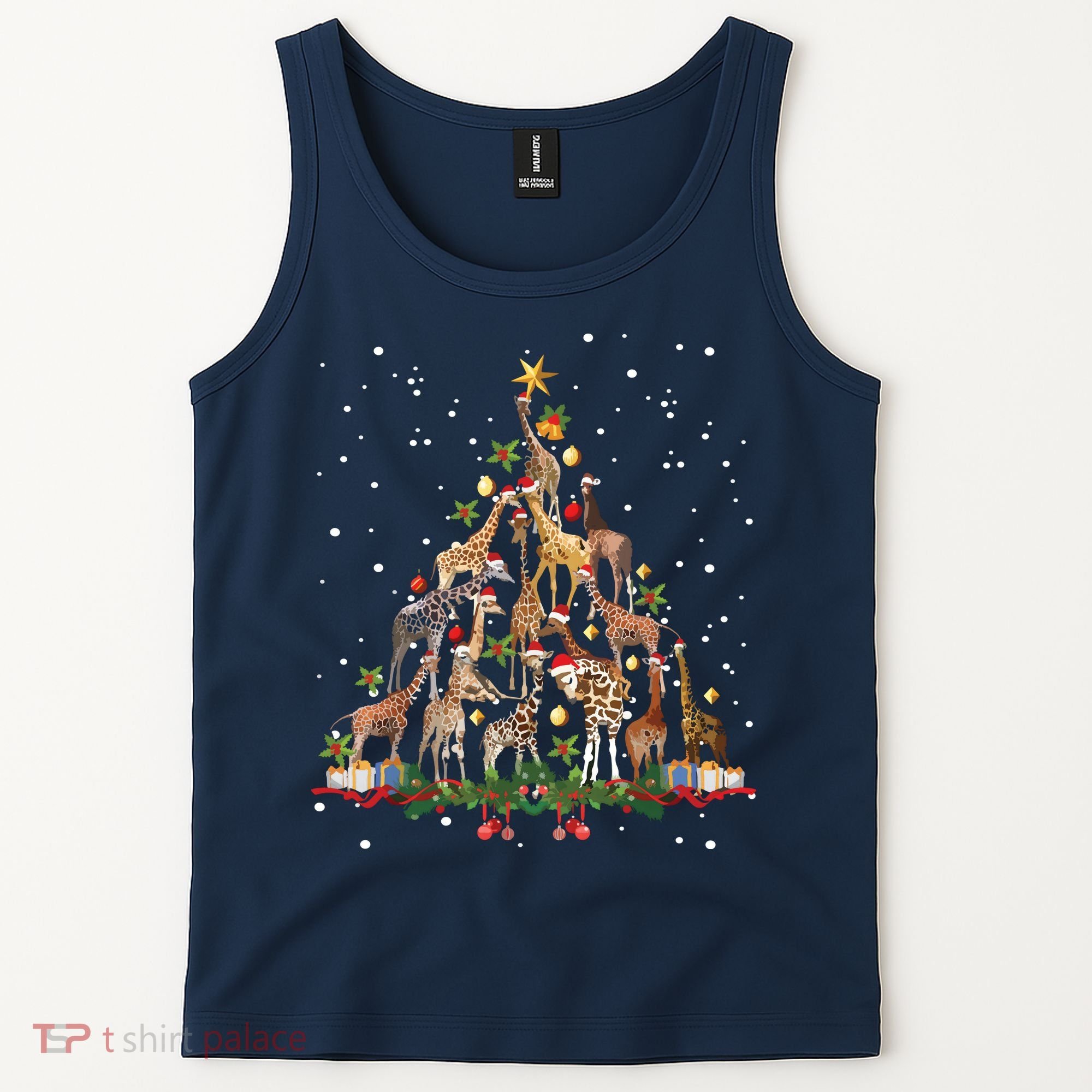 Funny Giraffe Christmas Tree Ornament Decor Cute Tank Top