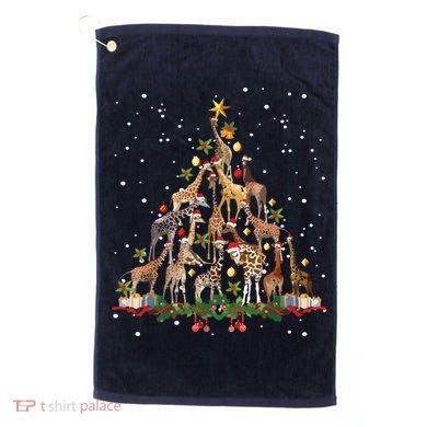 Funny Giraffe Christmas Tree Ornament Decor Cute Golf Towel
