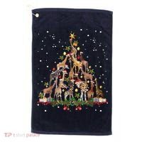 Funny Giraffe Christmas Tree Ornament Decor Cute Golf Towel thumb 0