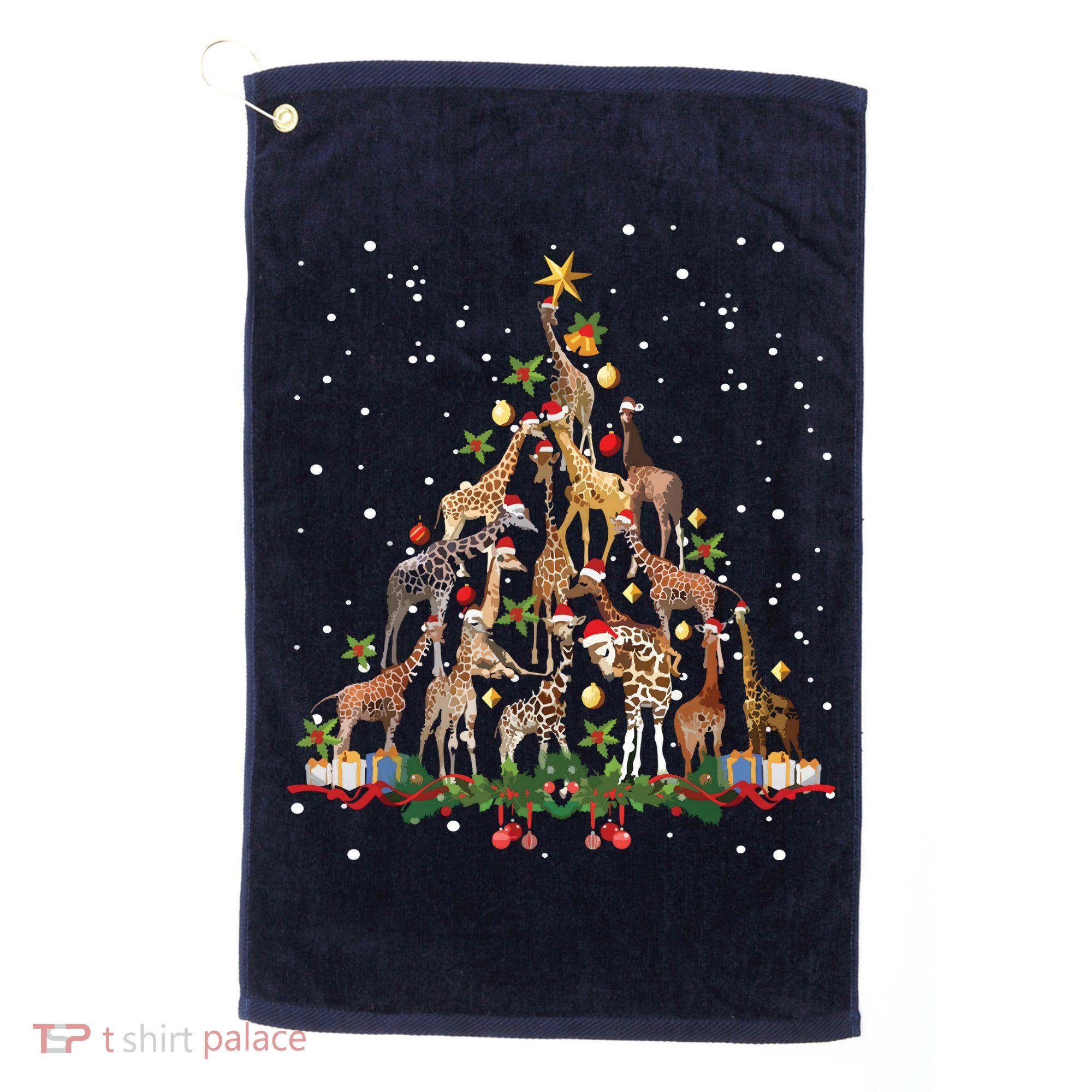 Funny Giraffe Christmas Tree Ornament Decor Cute Golf Towel