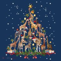 Funny Giraffe Christmas Tree Ornament Decor Cute Golf Towel thumb 3