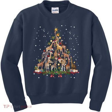Funny Giraffe Christmas Tree Ornament Decor Cute Kids Sweatshirt