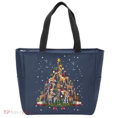 Funny Giraffe Christmas Tree Ornament Decor Cute Tote Bag
