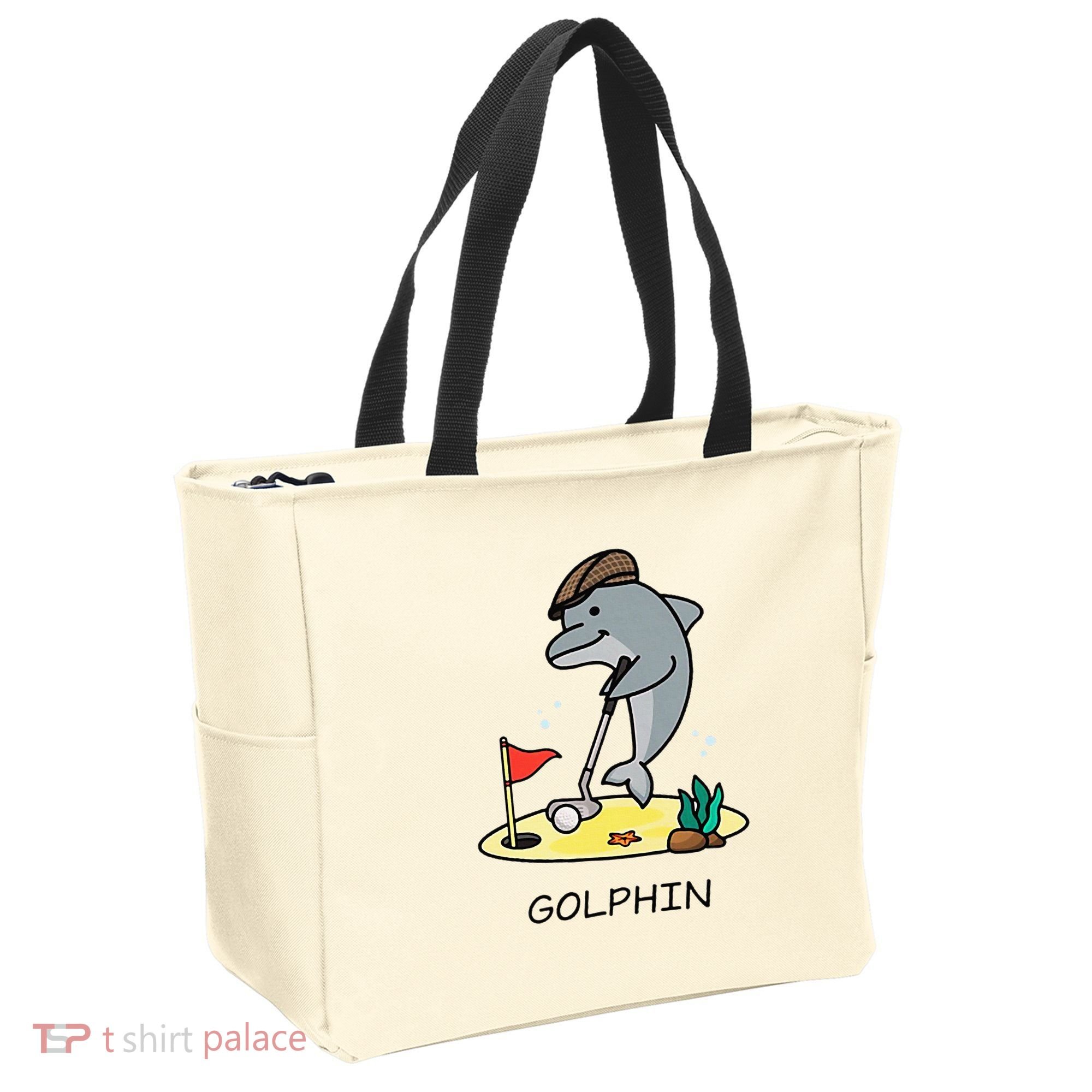 Funny GolphinS Cool Dolphin Quote Golf Tote Bag