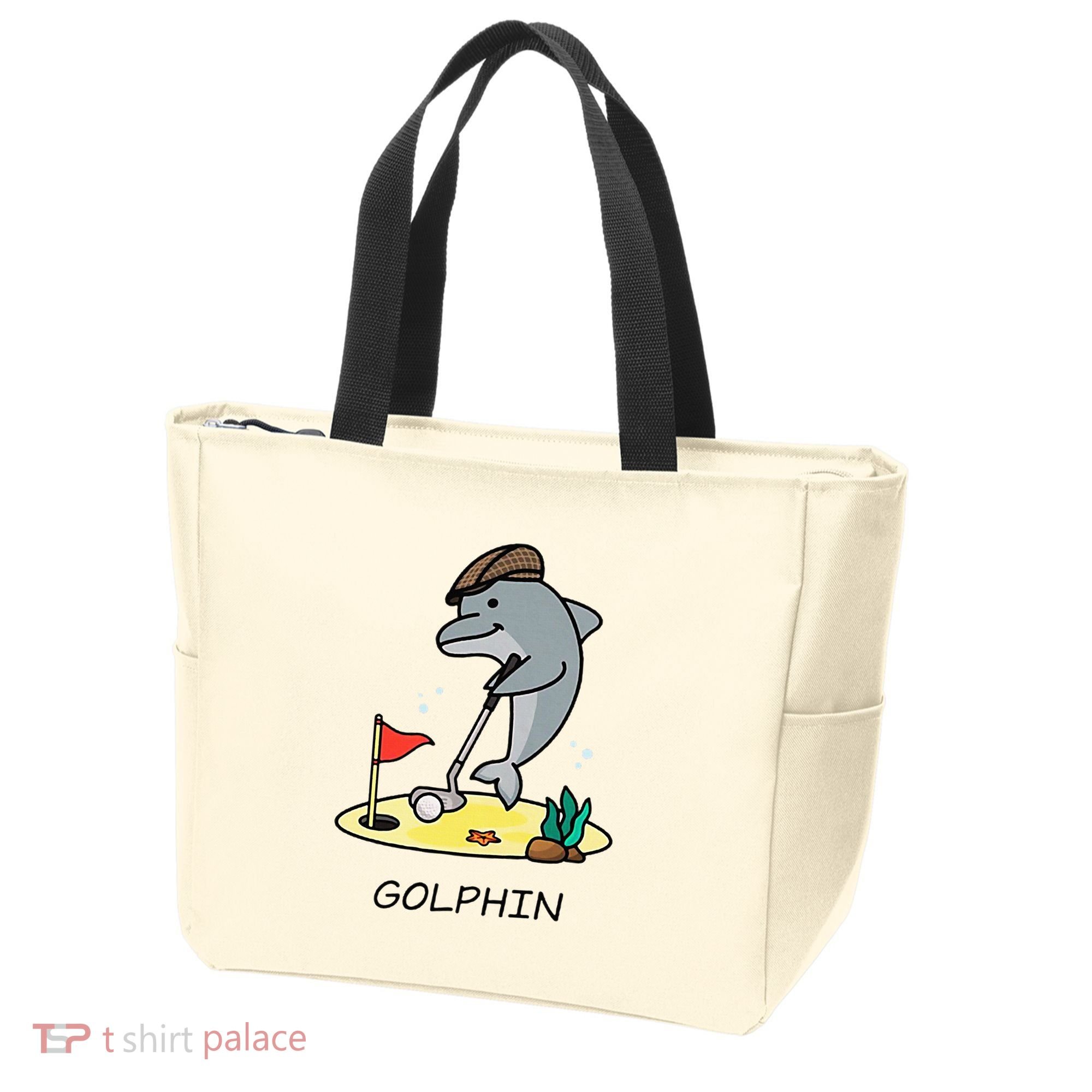 Funny GolphinS Cool Dolphin Quote Golf Tote Bag