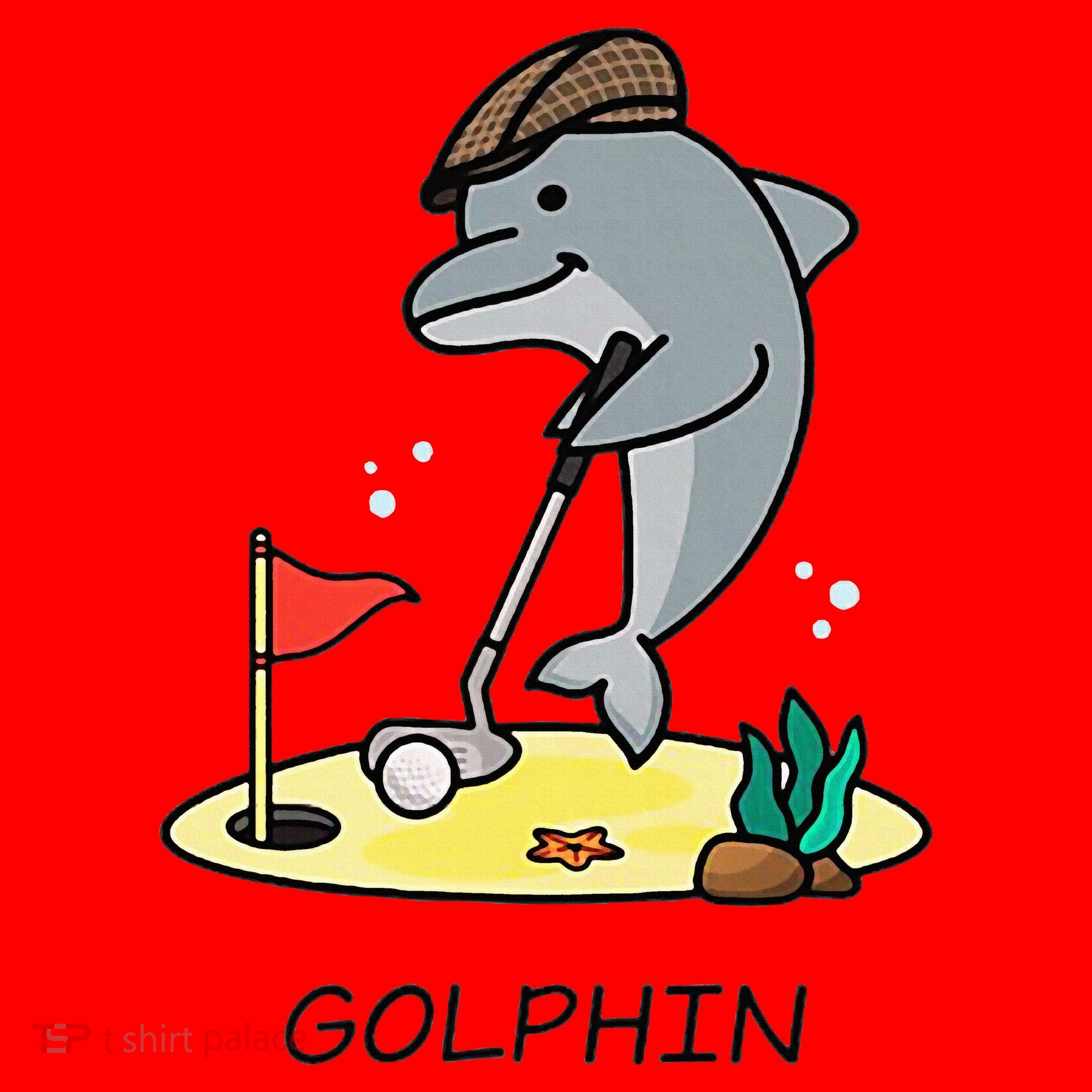 Funny GolphinS Cool Dolphin Quote Golf Santa Hat