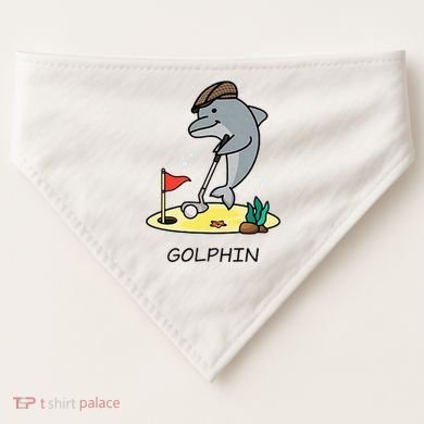 Funny GolphinS Cool Dolphin Quote Golf USA-Made Doggie Bandana