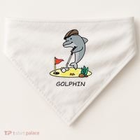 Funny GolphinS Cool Dolphin Quote Golf USA-Made Doggie Bandana thumb 0