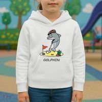 Funny GolphinS Cool Dolphin Quote Golf Kids Hoodie thumb 3
