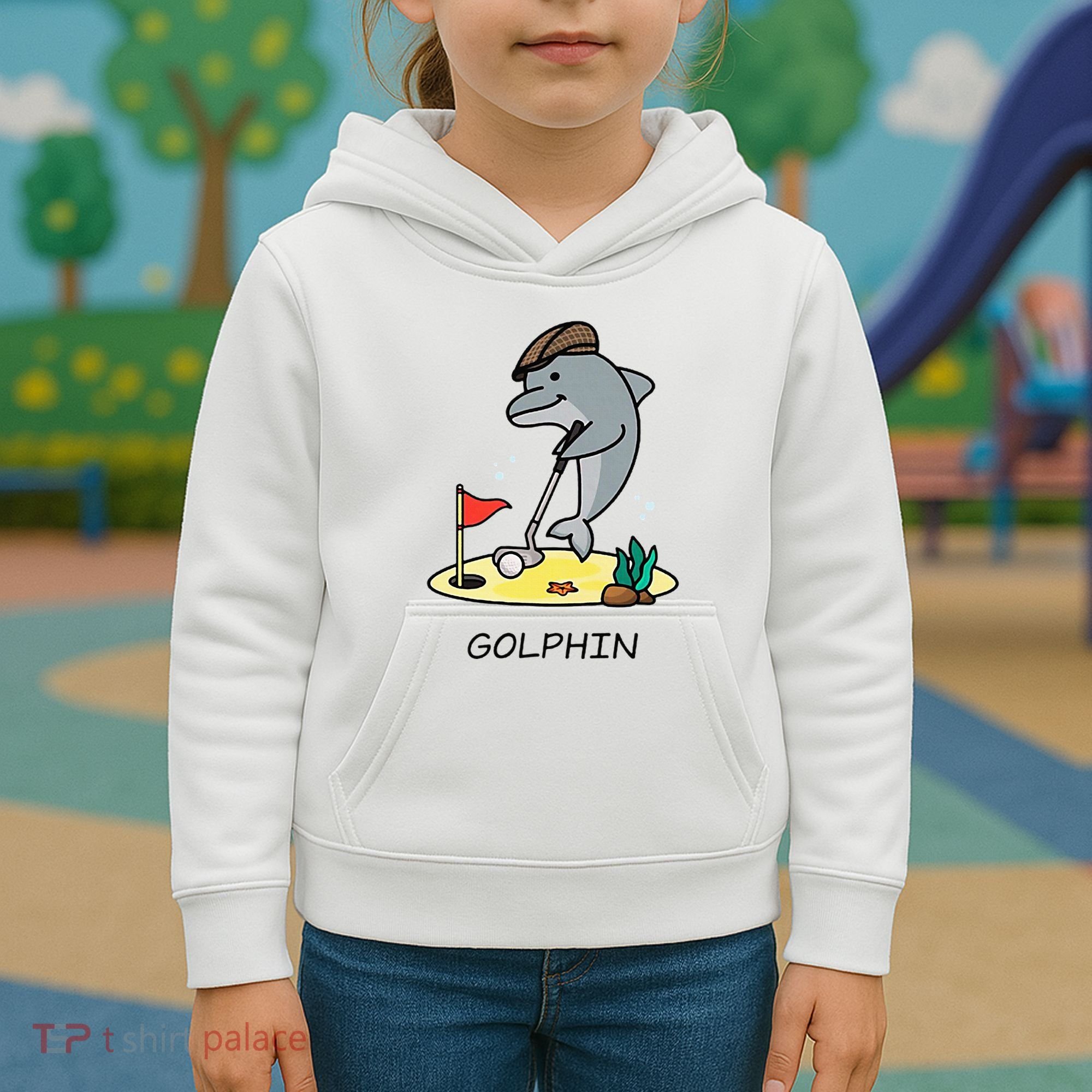 Funny GolphinS Cool Dolphin Quote Golf Kids Hoodie