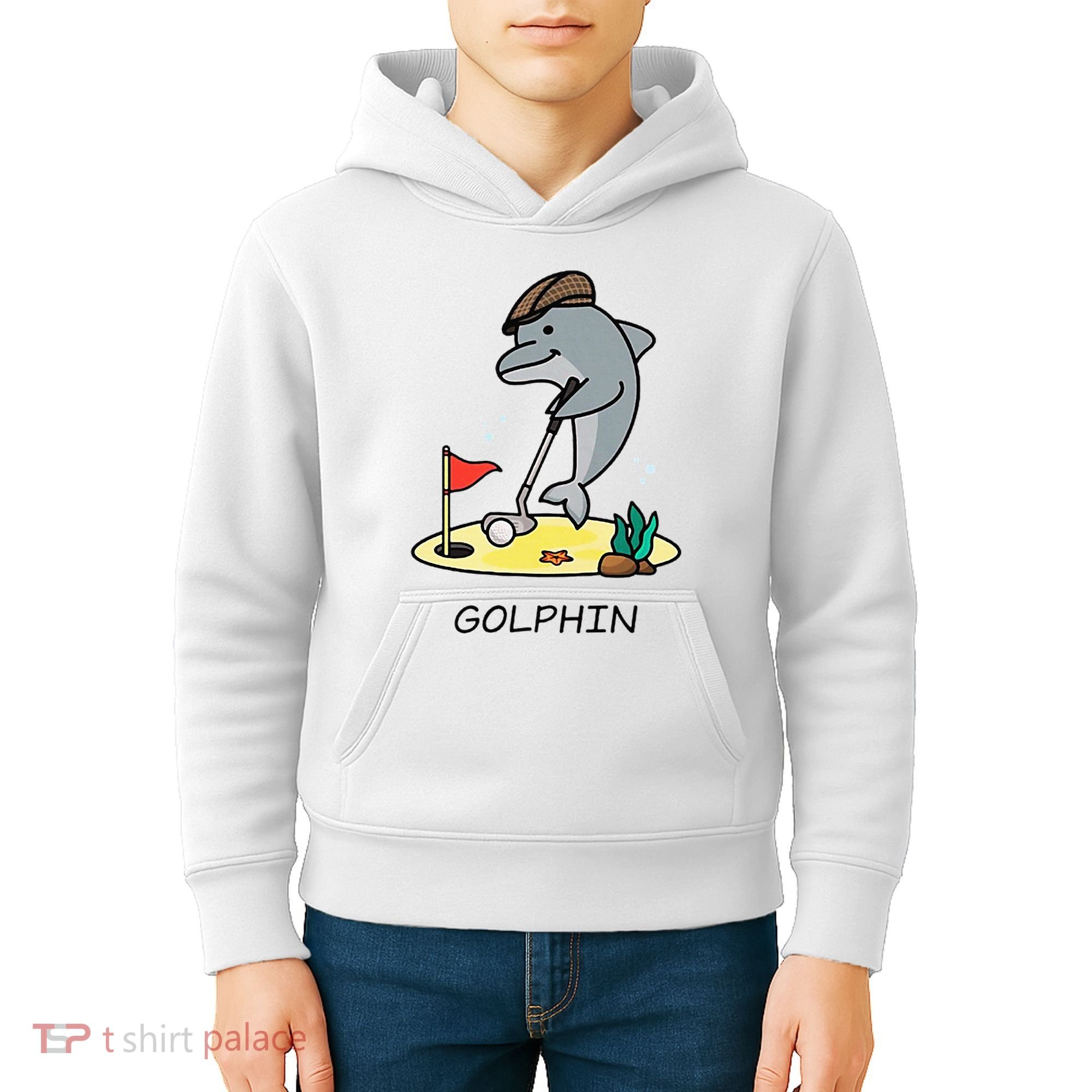 Funny GolphinS Cool Dolphin Quote Golf Kids Hoodie