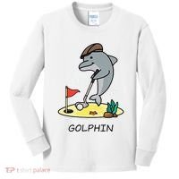 Funny GolphinS Cool Dolphin Quote Golf Kids Long Sleeve Shirt thumb 0