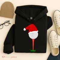 Funny Golfing Christmas Holiday Golf Ball Hoodie thumb 4
